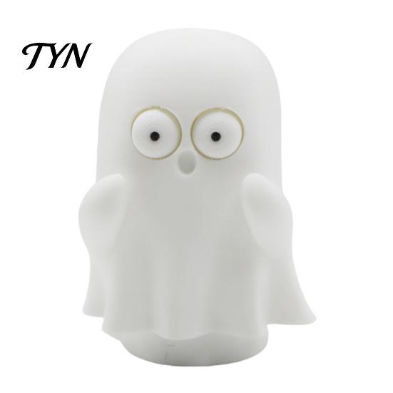 Interactive Playable Decoration 3D Printed Pop-Eyed Fidget Figurine, Funny Squeeze Cactus Ghost Ornament, Cute Desktop Decor for Office Stress Relief