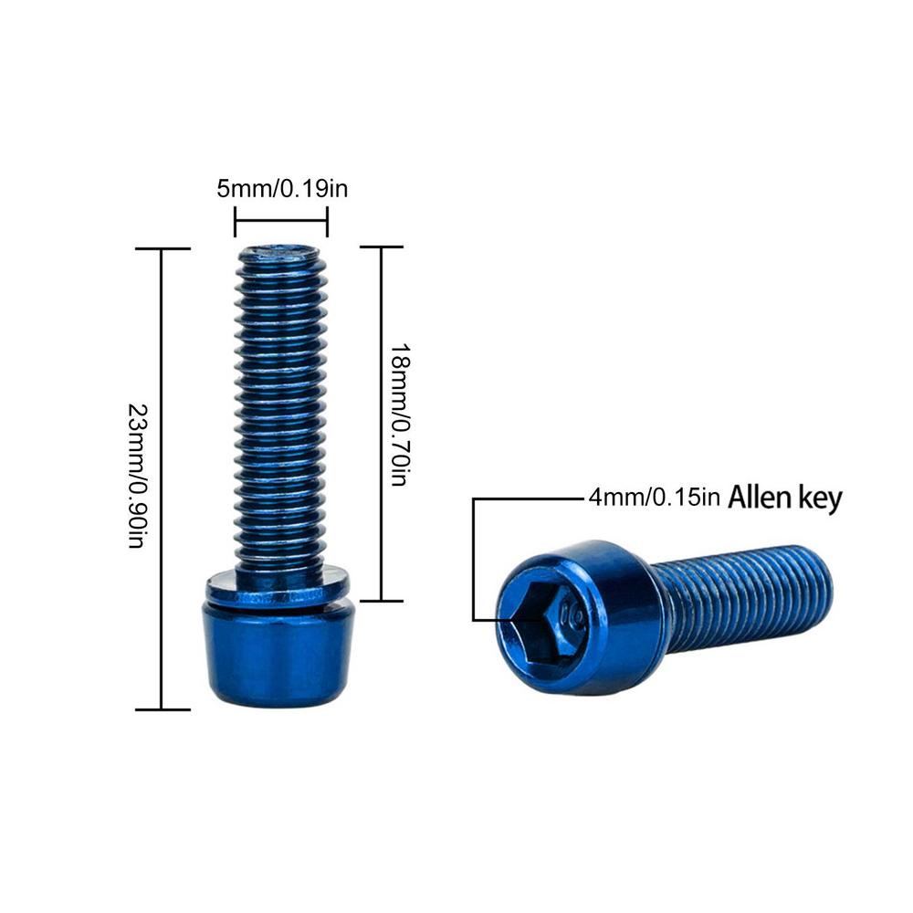 6PCS Stainless Steel Bicycle Stem Bolts M5 x 18mm Bicycle Riser Screws Bike Handle bar Stem Riser Screw In Bolts синий