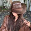 Wide Brim Cowgirl Jazz Hat Ethnic Style Visor Cap Vintage Knight Hat  Girls