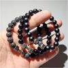 Volcanic Stone & Metal Dumbbell Prayer Beads Fashion Bracelet