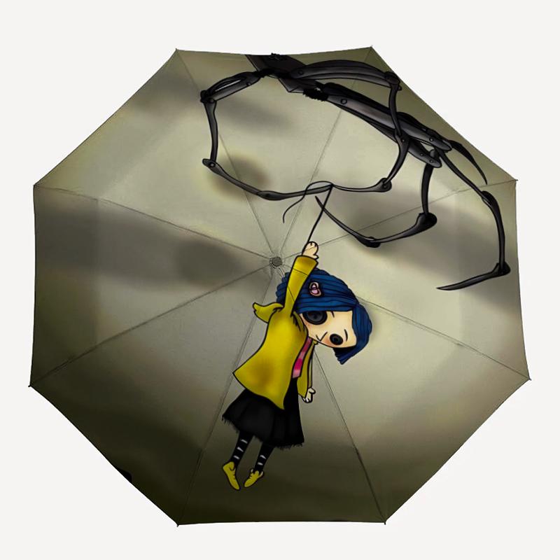 1 stk Coraline (3) Paraply, Solbeskyttelse og UV-beskyttelse. Den har otte robuste ribber til udendørs brug og er en perfekt gave