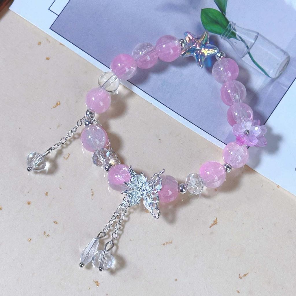 High-Value Crystal Starfish Rose Butterfly Bracelet - Versatile Sweet Jewelry for Women