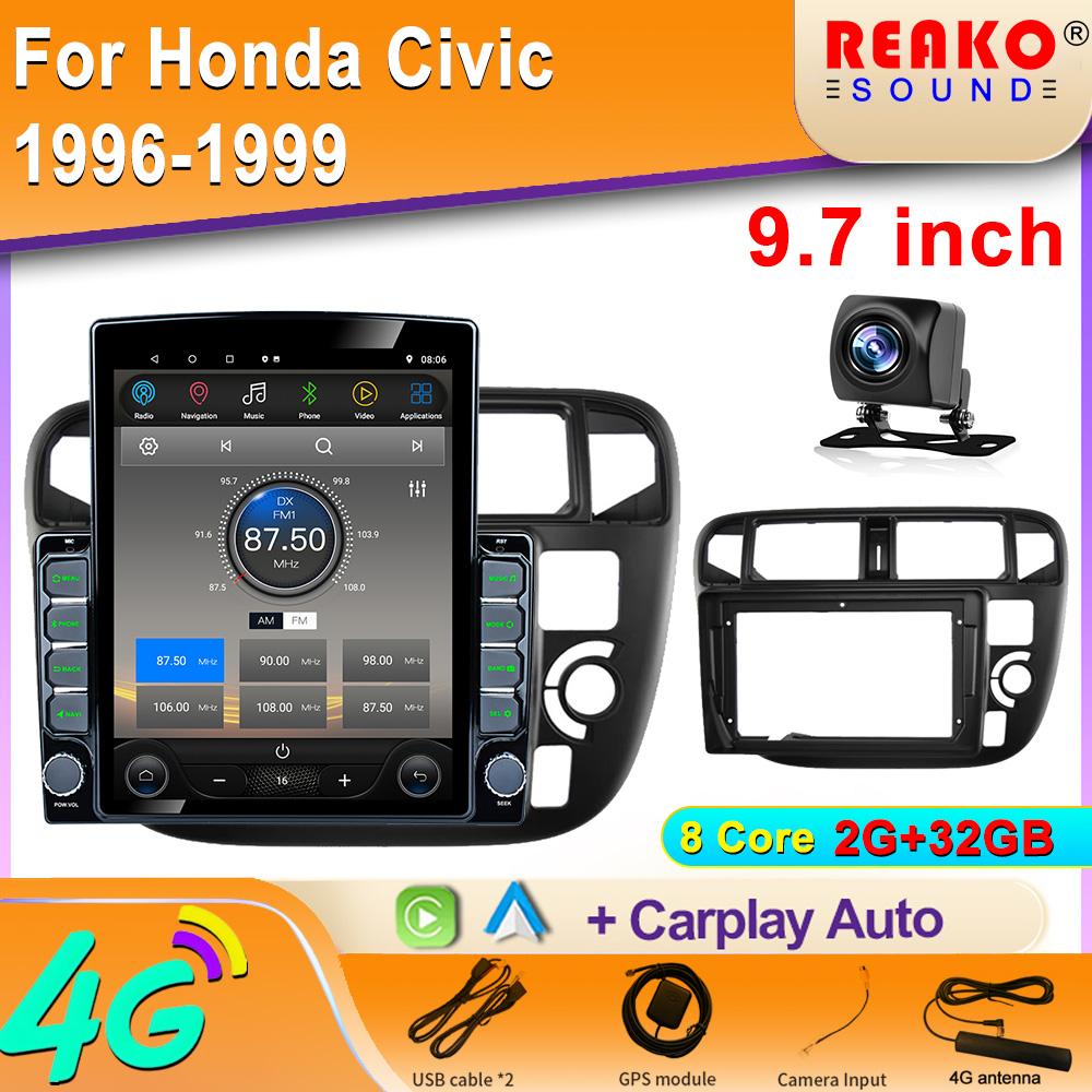 

9,7-дюймовый вертикальный экран Tesla Android для Honda Civic 1996-1999 Мультимедийный автомобильный радиоприемник GPS-навигатор плеер 8 core 2GB+32GB