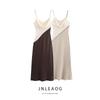 Jnleaog Autumn New Women Clothes Western Style French Style Design Patchwork Midi Dress 5029 116