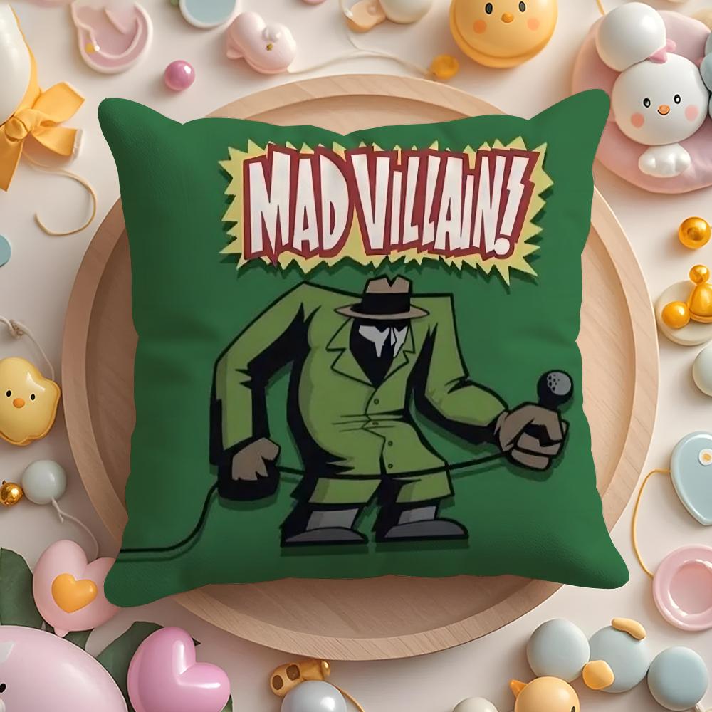 Mf D-Doom Madlib Cushion Cover Plush Fabric Soft Double-Sided Printed Sofa Pillow Case Colorfast Home Decor Gift