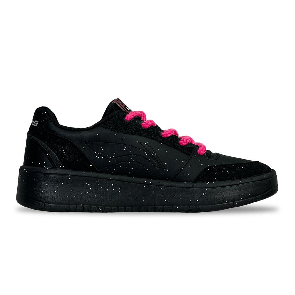 Li Ning Sycee V3 Slip Resistant Abrasion Resistant Low top Skateboard Shoes Men's Black Rose Red AGCV107-1(Team267-)