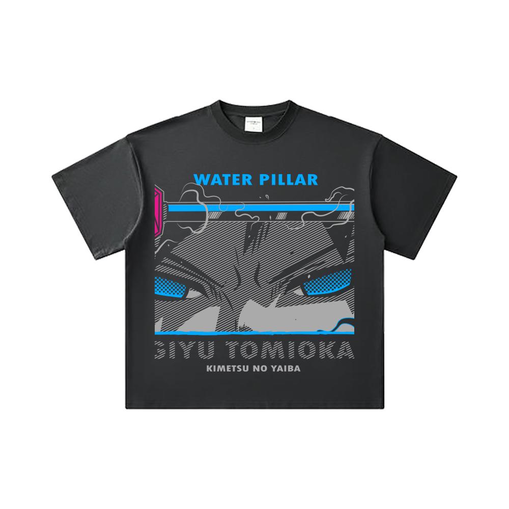 260 GSM Double Yarn 32 Count 100% Cotton Demon Slayer V10 Tomioka Print Unisex Heavy Cotton T Shirt