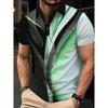 Men's Abstract Line Polo Short Sleeved Polo Shirt Collar Shirt