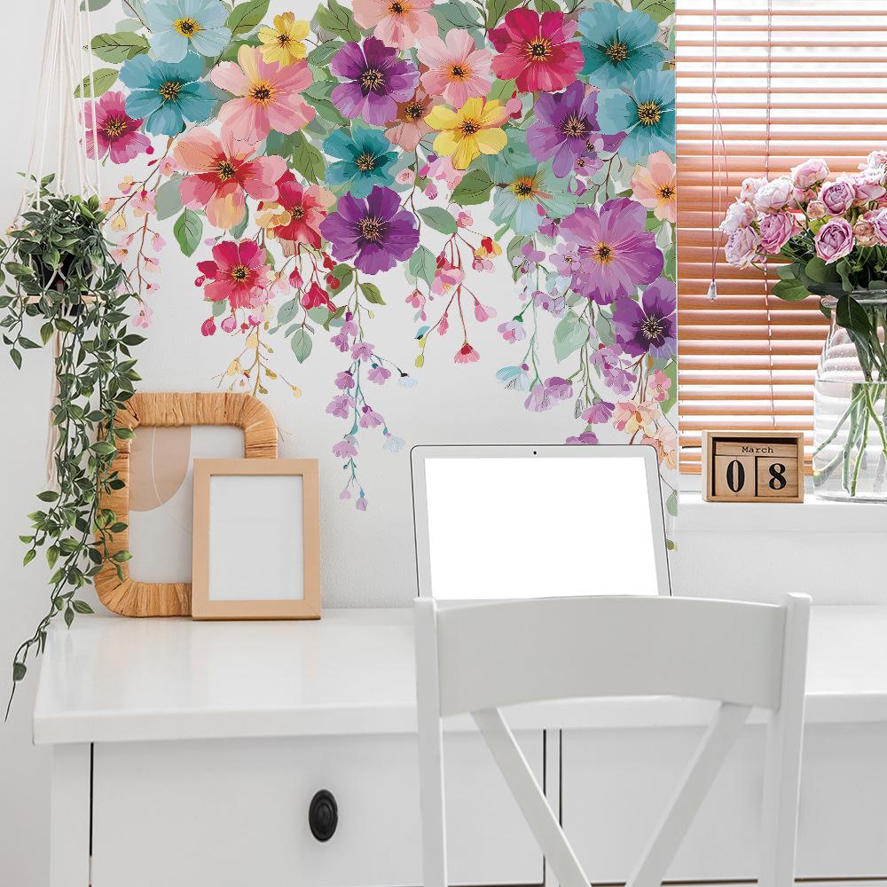 Colorful Flower Bedroom, Living Room, Entrance Hall, TV Background, Decorative Wall Stickers
