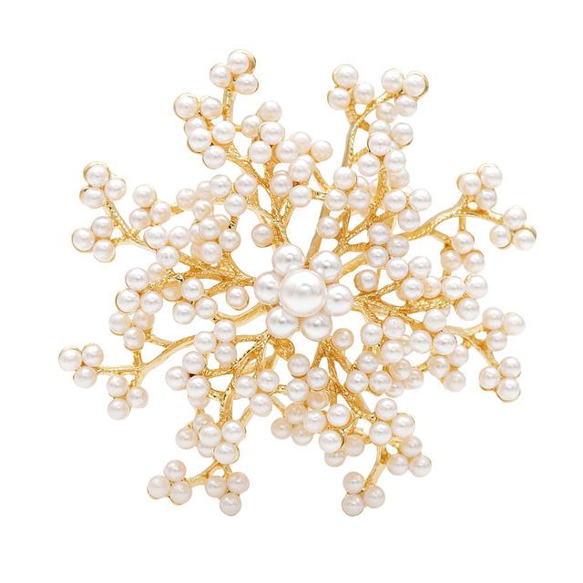 

Новые полные жемчужные броши в виде снежинок для женщин, модный свадебный букет, платье, подарок на булавке