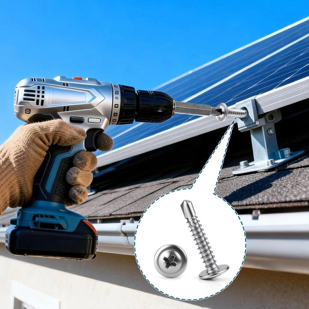 200pcs Flat Head Self-tapping Screws Cross Head Hardware Fastener Sheet Metal Screws  Wood