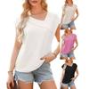 Women's New Summer Slant Collar Fashion Casual Cap Sleeve T-shirt Tops
