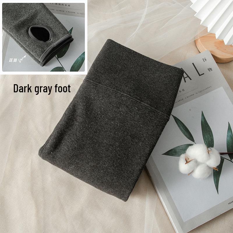 Damen-Strumpfhose ohne Füße, mit Fleece gefüttert, vertikal gestreift und mit formgebendem Druck