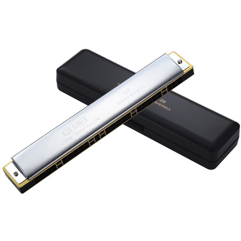 Chimei 28-Hole Wide-Range Polyphonic C Harmonica for Beginners & Professionals