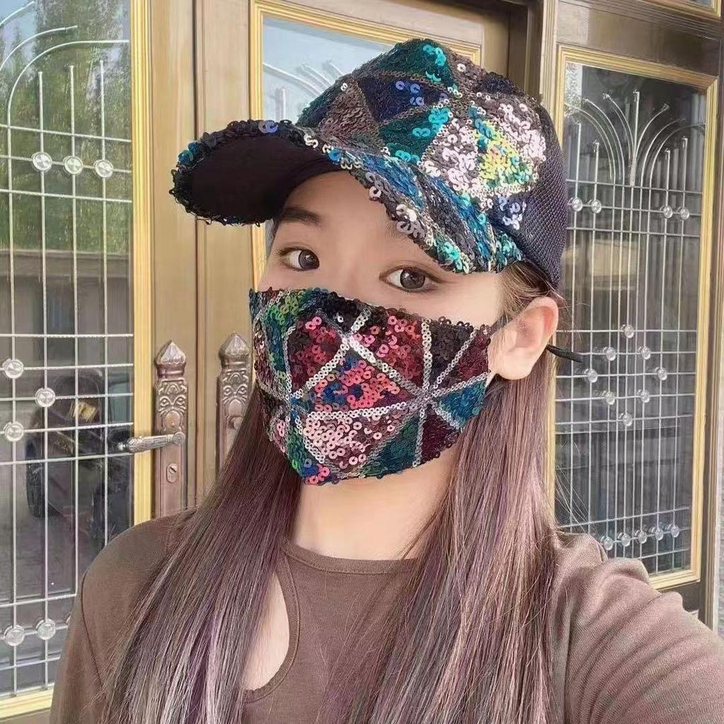 Women's Summer Mesh Sequin Visor Hat: Breathable, Fashionable Korean-Style Duckbill Cap for Travel & Sun Protection