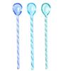 3Pcs Glass Spoons Coffee Spoon Long Handle Dessert Spoon Color Glass Teaspoons Clear Petite Teaspoons Coffee Mixing Tea Stirrer