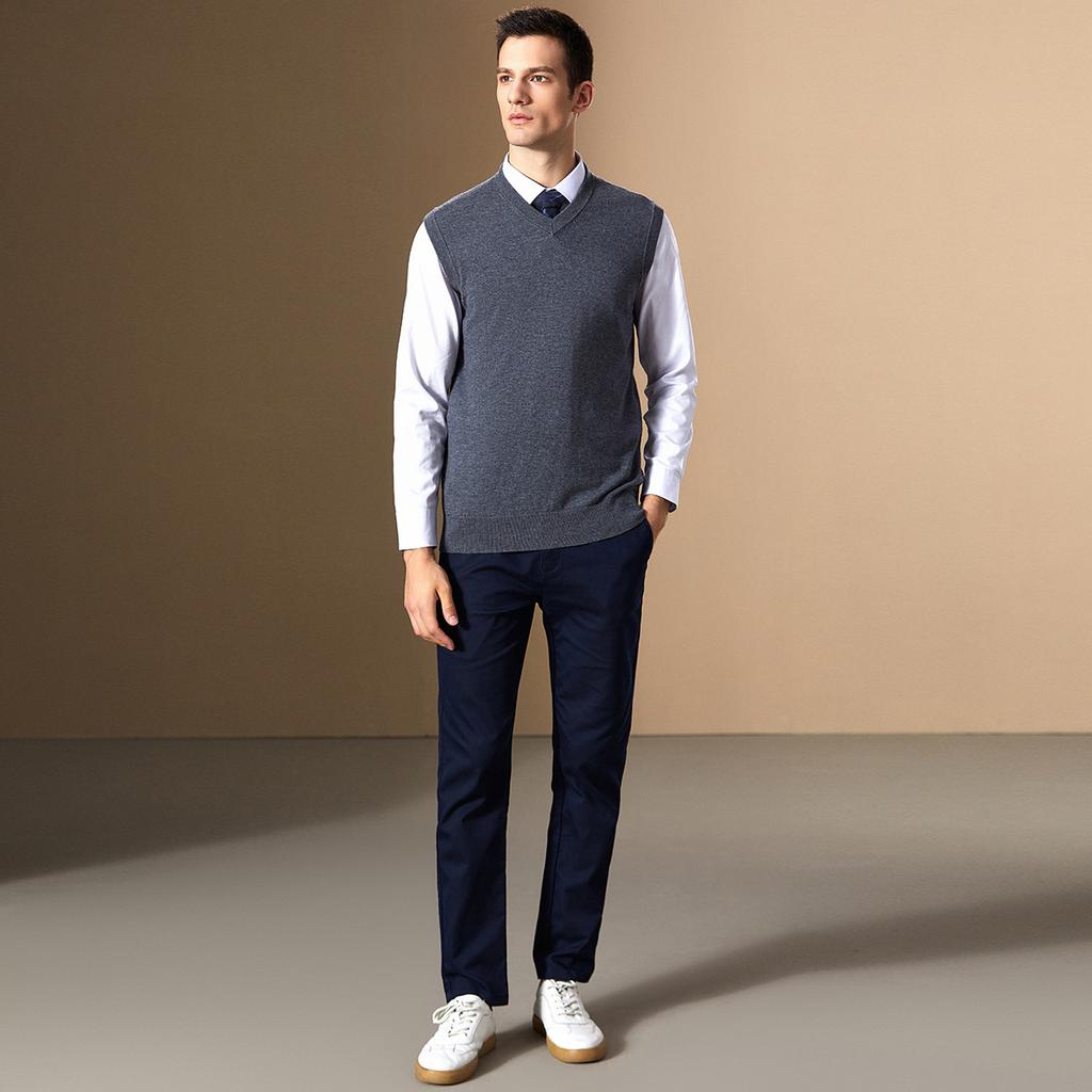 Cashmere & Sheep Wool Business and Leisure V-neck Vest