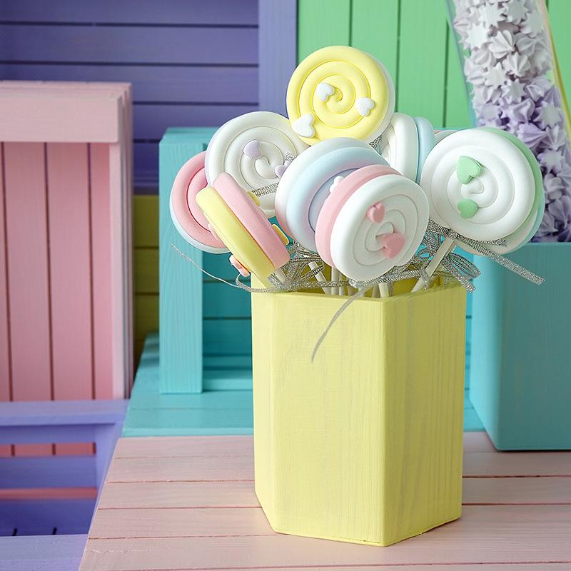 Simulation Lollipop Cute Cotton Candy Model Sweet Shop Window Display Props Children's Photography Wedding Christmas Ornaments