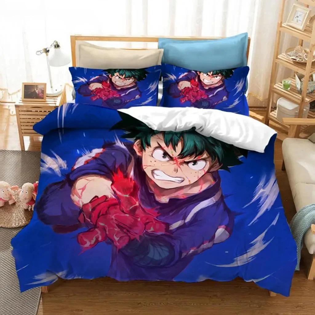 Anime My Hero Academia Bedding Set Boys Girls Twin Queen Size Duvet Cover Pillowcase Bed Kids Adult Fashion Homes Textileextile
