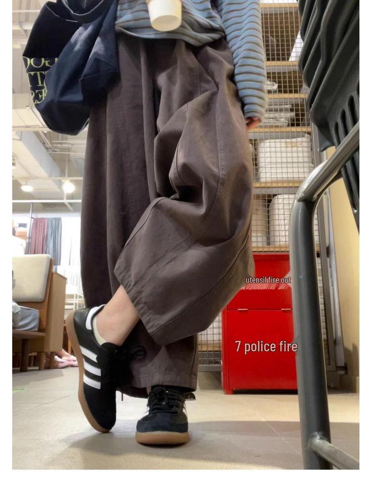Japanese High-Waisted Casual Balloon Pants for Petite Individuals - Autumn Relaxed Style