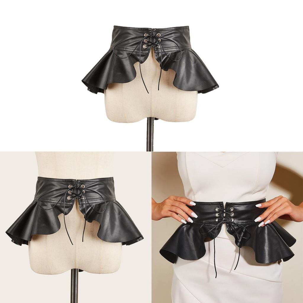 Fall Elegant Faux Leather Waist Belt With Hook Closure For Dresses And Tunics