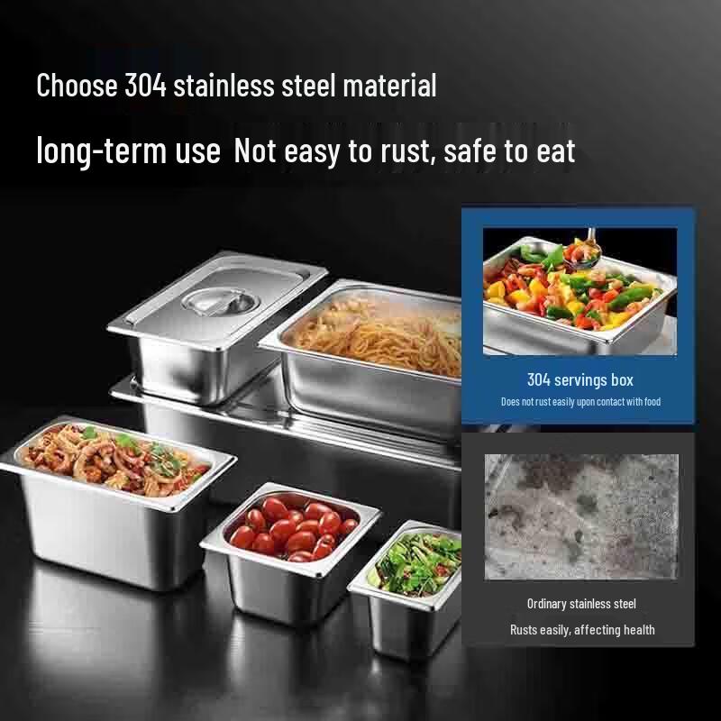 Stainless Steel Square Food Pan with Lid