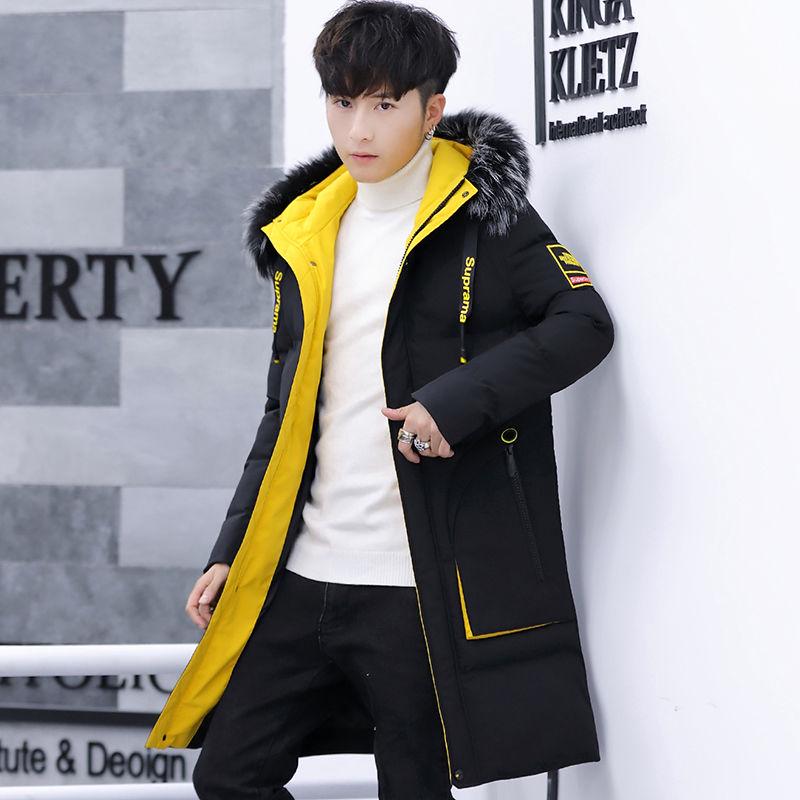 Medium and Long Section Cotton Clothing Large Size Down Jacket Trend Leisure Men's Clothes Winter