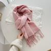 Classic Solid Tassel Scarf Men Women Fall Winter Imitation Cashmere Thick Versatile Shawl Causal Wrap Warm Muffler Male Female