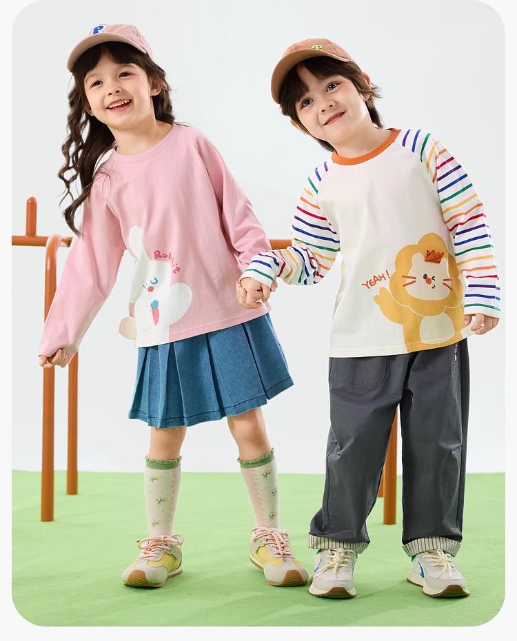 Dudu Family 100% Cotton Long Sleeve Children's T-shirt for Boys and Girls - Spring Top