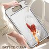 1pc Kitchen Stainless Steel Cutting Board Food Grade Double Sided Chopping Board Anti-Slip Silicone Edges Wheat Straw Board