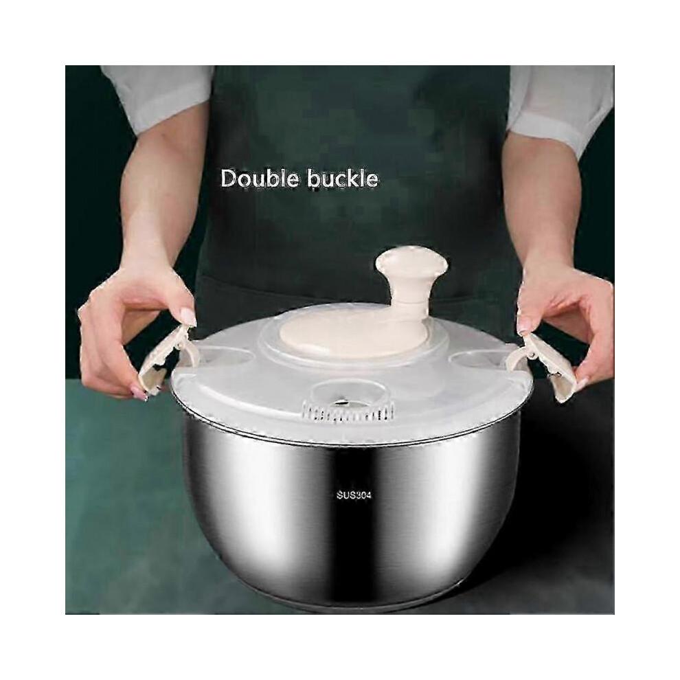 Centrifuga per Insalata Grande da 6L per Verdura Frutta Pasta Lavatrice Acciaio Inossidabile