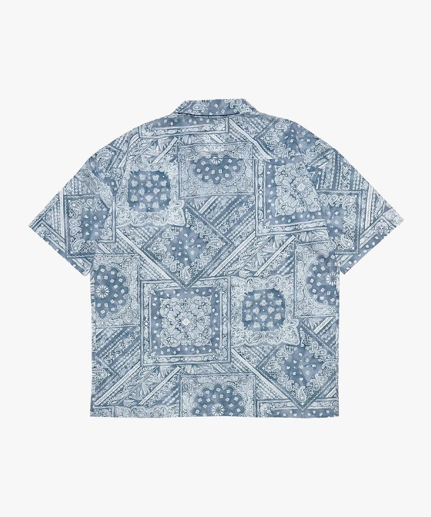 Nainneoscheu Smoke Paisley Open Collar Shirt_Blue