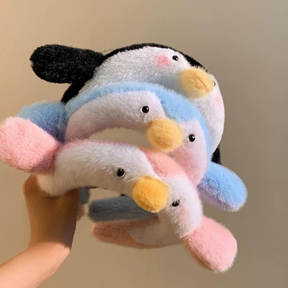 Snotty Pig Plush Hairband Plush Doll Penguin Hair Hoop Creative Cartoon Headband  Women