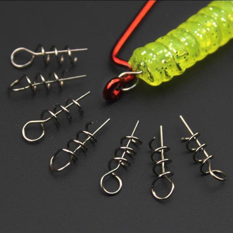 20/50/100pcs/Bag Fishing Soft Bait Spring Centering Pins Crank Hook & Soft Bait Connector High Carbon Steel Fixed Pins Fishing Accessories