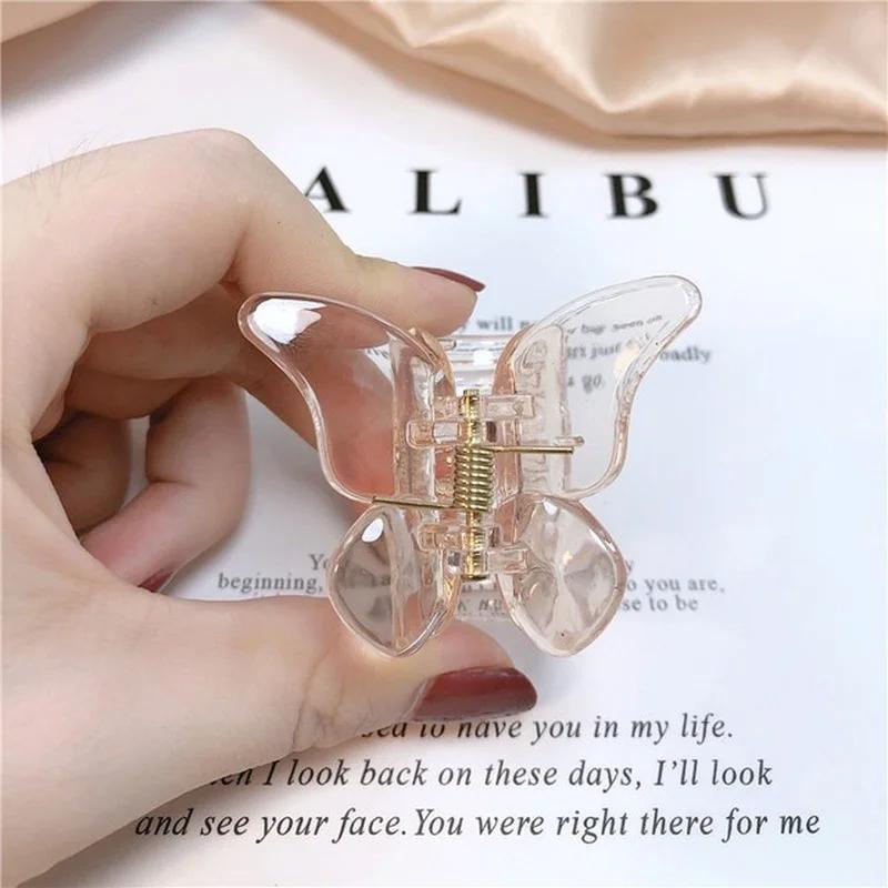 Mini Butterfly Hair Claws Acrylic Sweet Hair Ornament Clip Colorful Hairpins Fashion Hairs Accessories for Women Girls Cute New