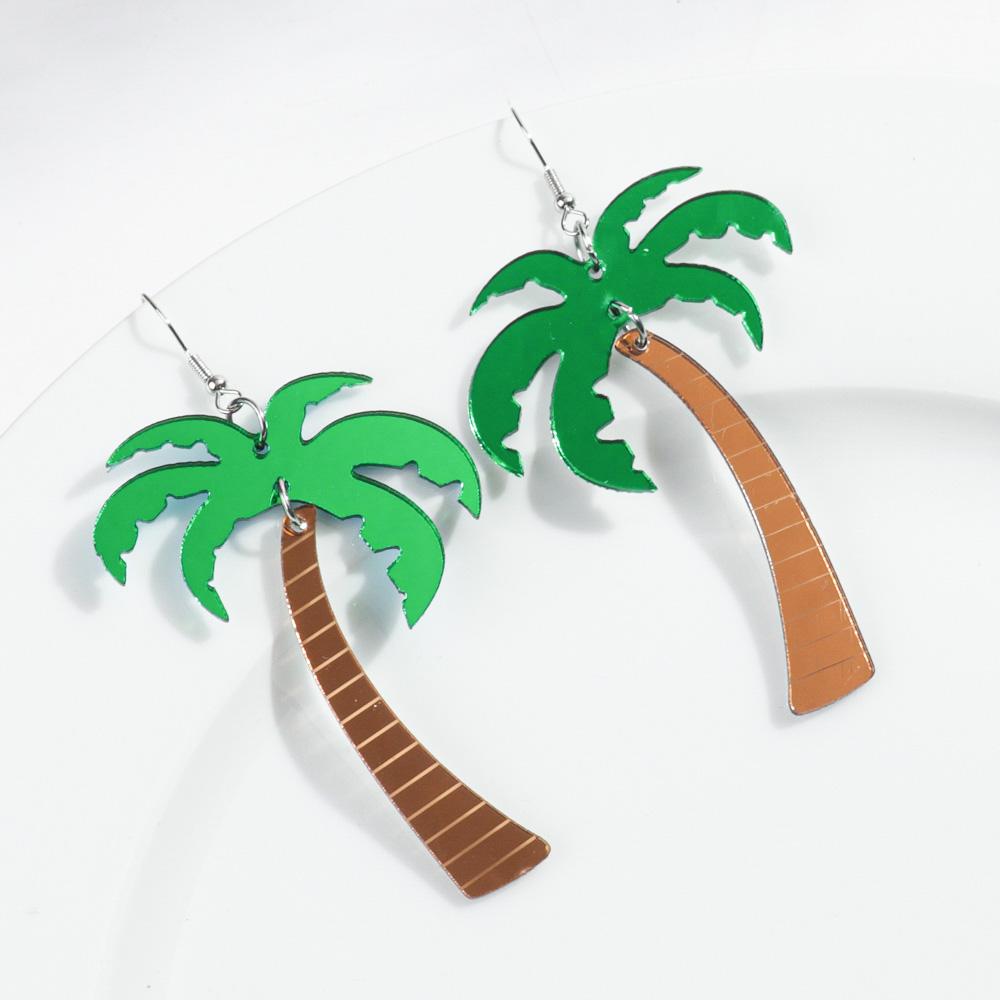 New Trendy Monstera Leaves Acrylic Earrings for Women Fashion Coconut Tree Palm Leaf Plant Drop Earring Boho Beach Jewelry Gifts