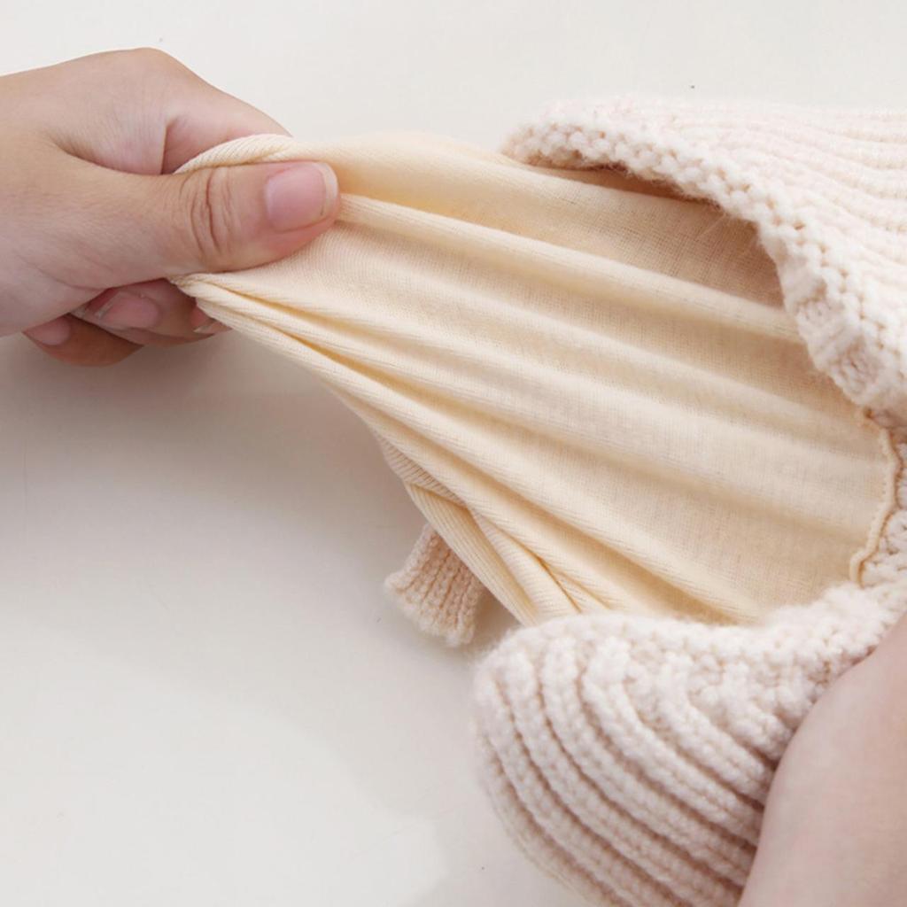 Gorro de punto para bebé con oso de dibujos animados, lindo pompón, gorro infantil con protección para las orejas, invierno cálido, para niños, niñas, niños, con orejeras