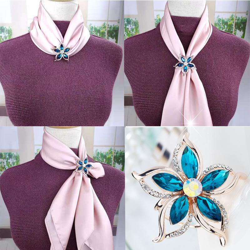 Korean Style Triple Ring Scarf Buckle - Elegant and Versatile Fashion Accessory