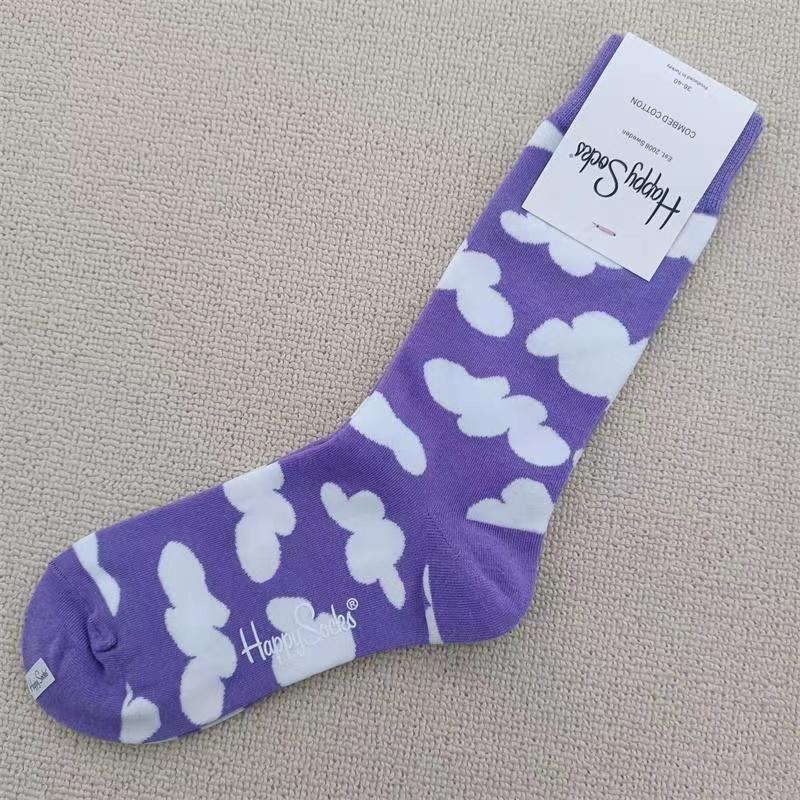 

Серия «Голубое небо, белые облака, горошек» Женские носки из чистого хлопка, средней длины, унисекс, размер 36-40 36-40