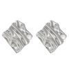 Titanium Steel Pleated Geometric Earrings for Women, New Irregular Round Square Heart-shaped Earrings, Vintage Earrings Trend