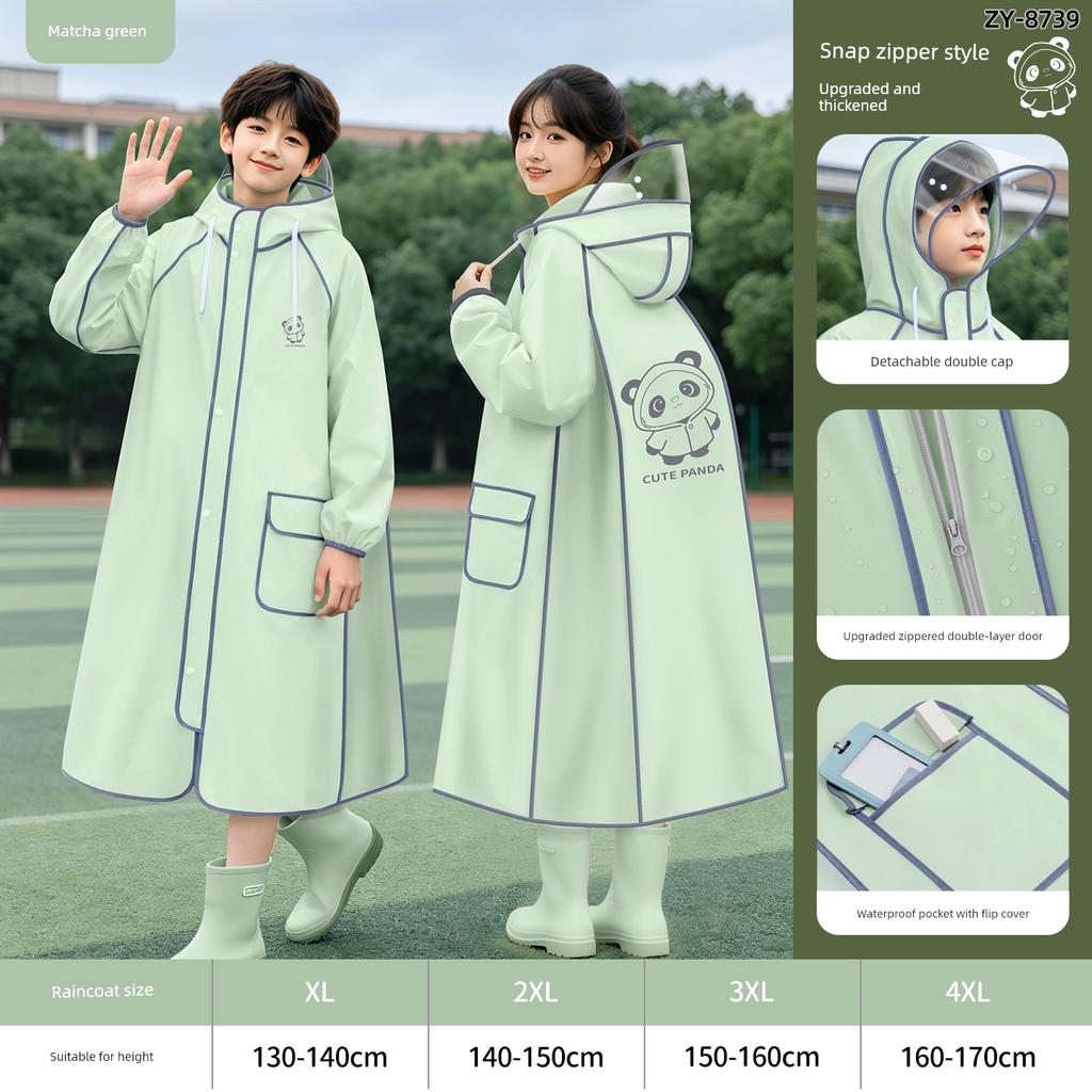 Zhengyu Kidsren's Raincoat 2026 New Model for Boys and Girls, Special Rain Poncho for Primary School Students to Go to School, Rainproof with