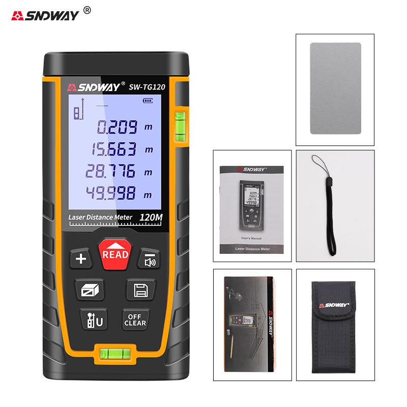 SNDWAY Laser Distance Meter 40M 60M 80M 100M 120M Rangefinder Trena Digital Range Finder Tape Measure Device Ruler Test Tool