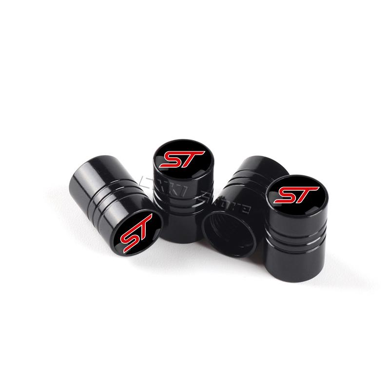 BBBF7 4PCS Car Wheel Tire Valve Stem Caps Airtight Cover For Ford ST Line Focus X 2 3 Mondeo Fiesta Kuga MK2 MK3 MK4 Tyre Accessories