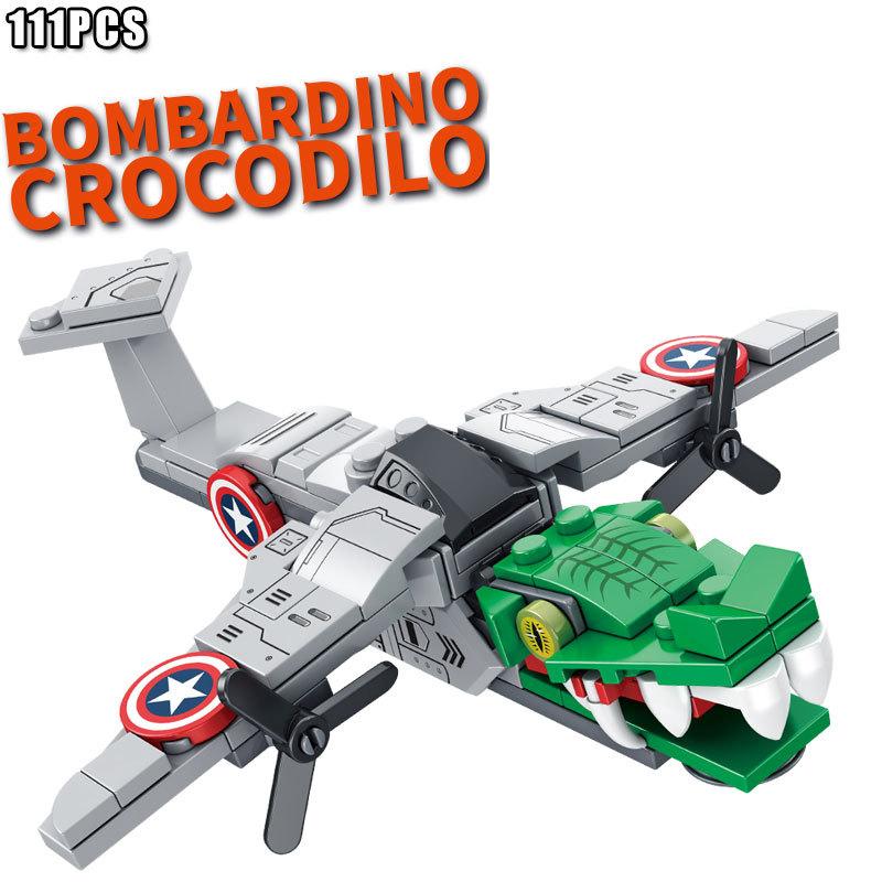 Shark Figurine Tungtungsahur Figure Building Blocks Funny Doll Desktop Decoration Tralalero Tralala Figure Children Block Toy