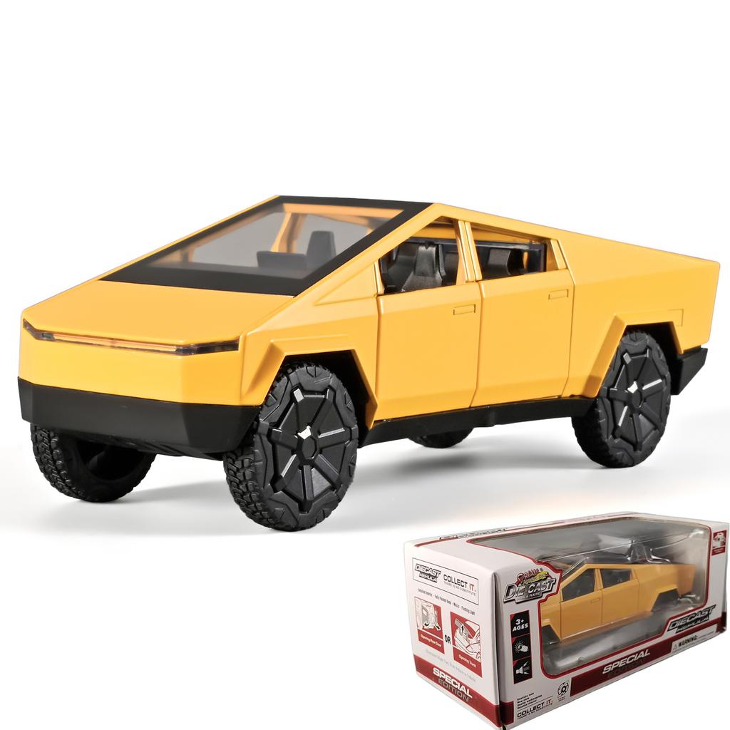 1:32 Cybertruck Toys Diecast Model Car Alloy Metal Pickup Truck Colorful Indoor Desktop Display Collection Game For Children Boy