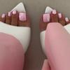 Europa y Estados Unidos popular rosa color sólido dulce moda manicura de pies usando recubrimiento de uñas pieza de uña de pie flash