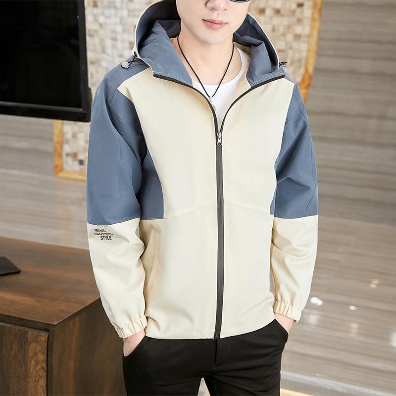 Мужской весенне-осенний повседневный мужской осенний красивый бейсбольный костюм с капюшоном, осенний топ M хаки