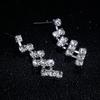 Minimalist Water Cube Necklace And Earrings Set For Brides And Women