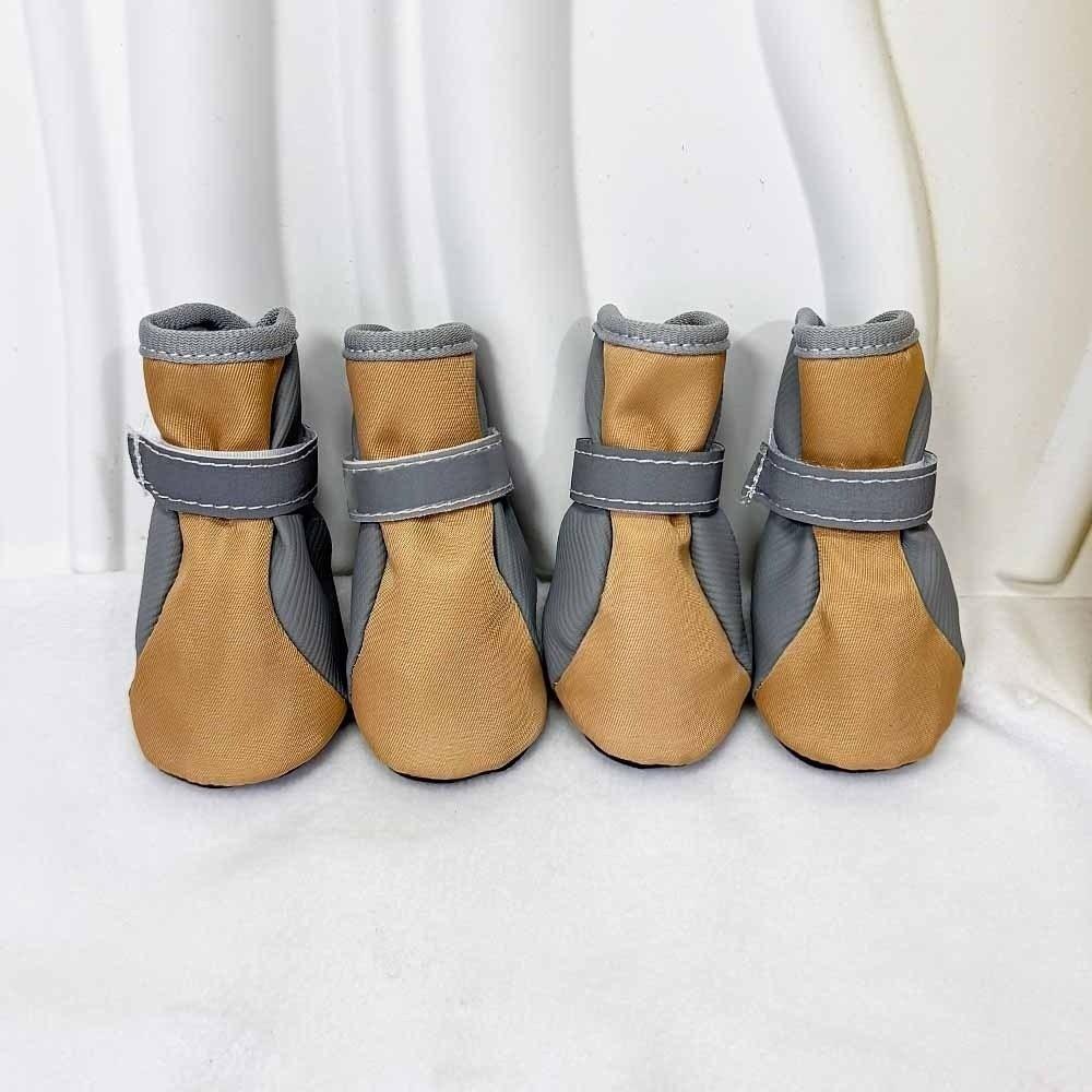 4pcs/set Warm Dog Cotton Shoes Thickened Reflection Anti-Slip Dog Shoes Wear-Resistant Comfortable Dog Paw Protector