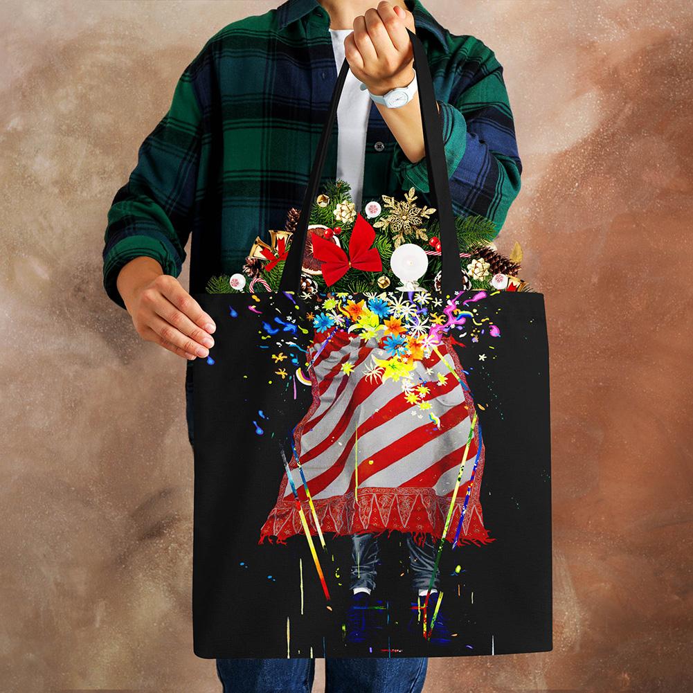 Painted Abstract Print Casual Shoulder Bag Women Shopping Reusable Tote Bag 2022 Harajuku Canvas Travel School Beach Handbag